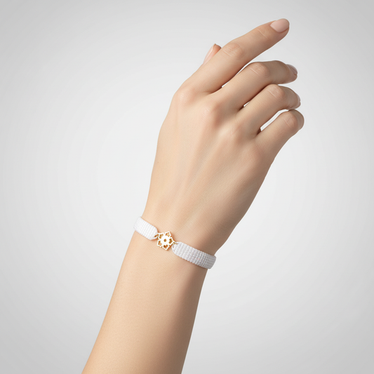 18K Gold Blossom Beaded Bracelet
