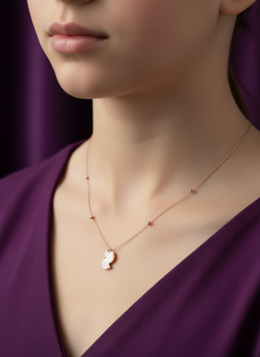 Rose gold Unicorn Necklace