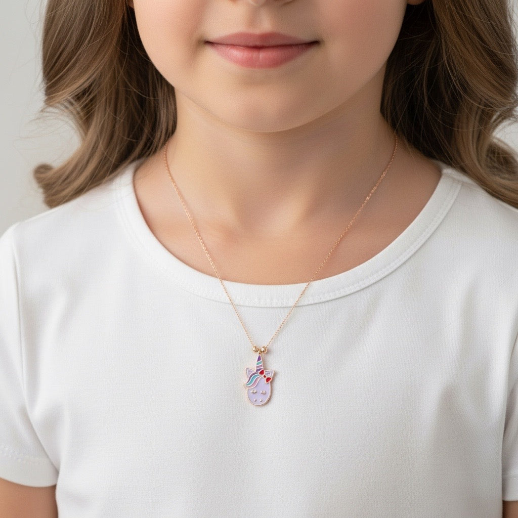 18K Gold Lady Unicorn Pendant