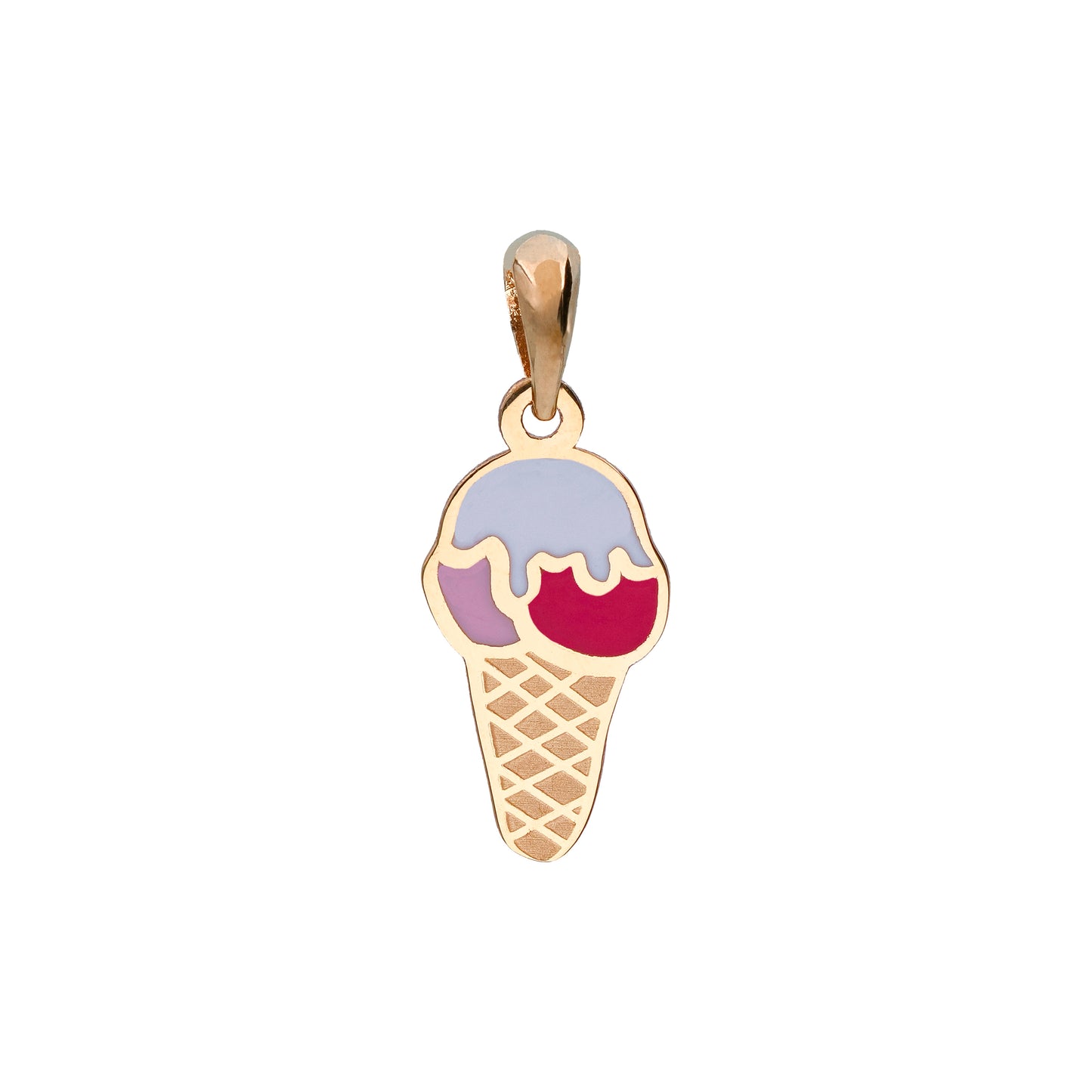 18K Gold Ice Cream Pendant