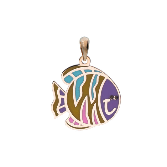 18K Gold Fish Pendant
