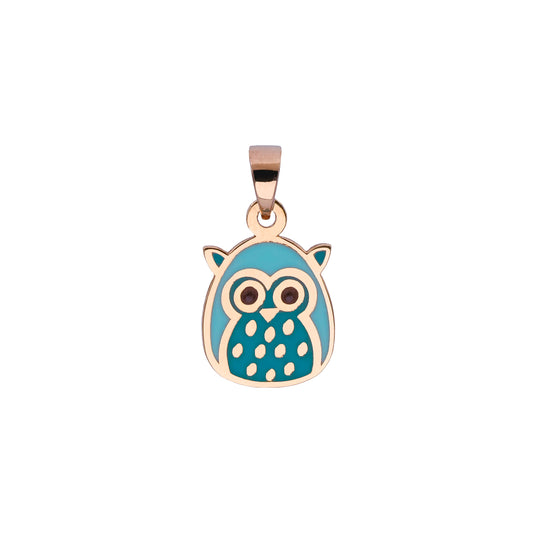 18K Gold Owl Baby Pendant