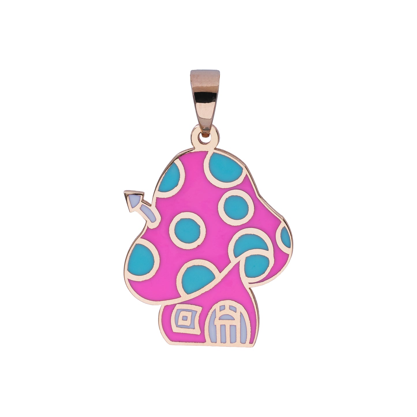 18K Gold Mushroom Pendant