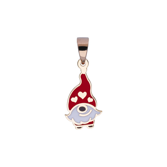 18K Gold Love Gnome Pendant