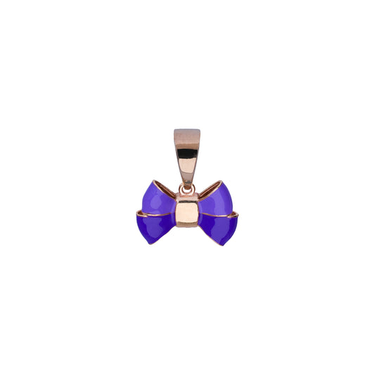 18K Gold Purple bow Pendant