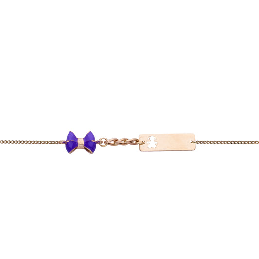 18K Gold Purple Bow Bracelet