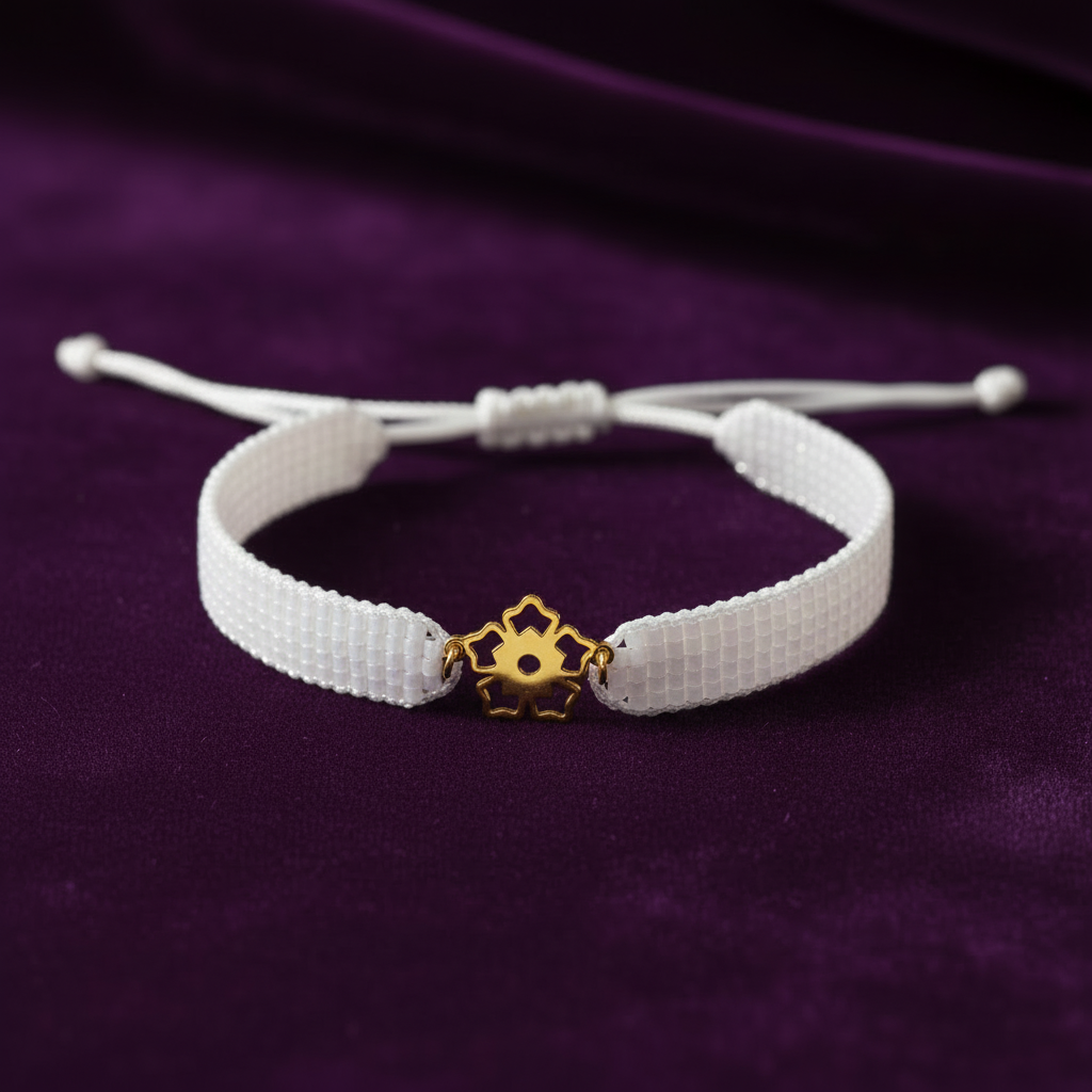 18K Gold Blossom Beaded Bracelet