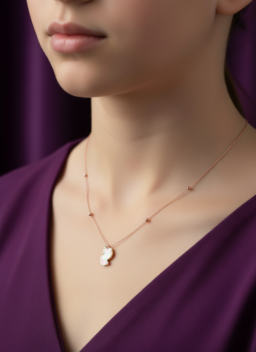 Rose gold Unicorn Necklace